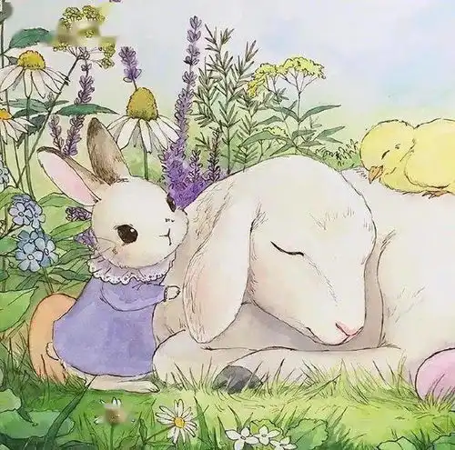 治愈系小兔子插画图片作品