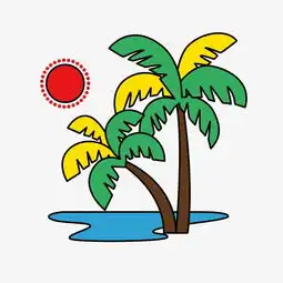 卡通图动物卡通手绘椰树素材图片免费下载高清装饰图案png千库网图片编号26896