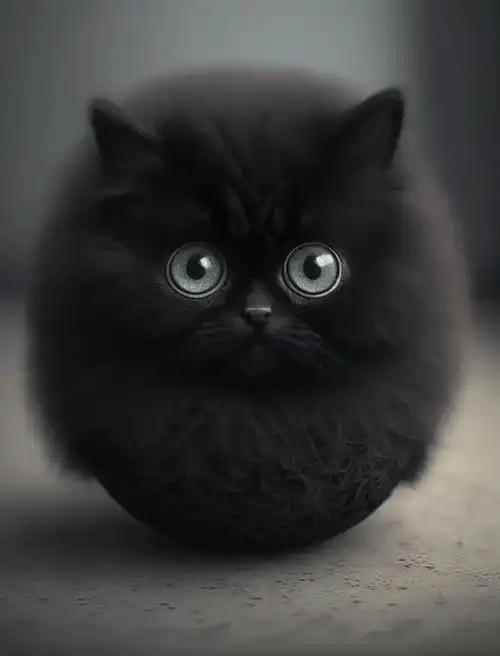 这猫咪是来搞笑的吗圆滚滚的像个黑煤球一样,让人笑得停不下来