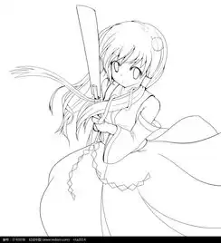 可爱的小女孩人物线描图片免费下载红动网