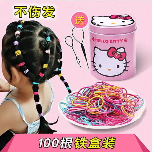 儿童100根韩版彩色发圈不伤发皮筋发绳扎发套装饰品强拉不断头绳,一品好特惠