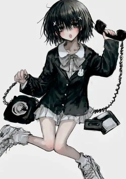 暗黑丧系二次元动漫少女抱抱