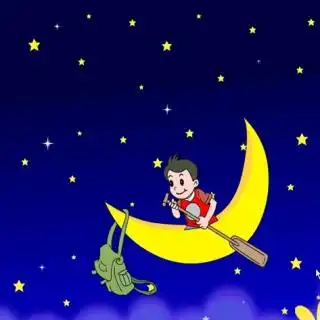 弯弯的月儿卡通图片