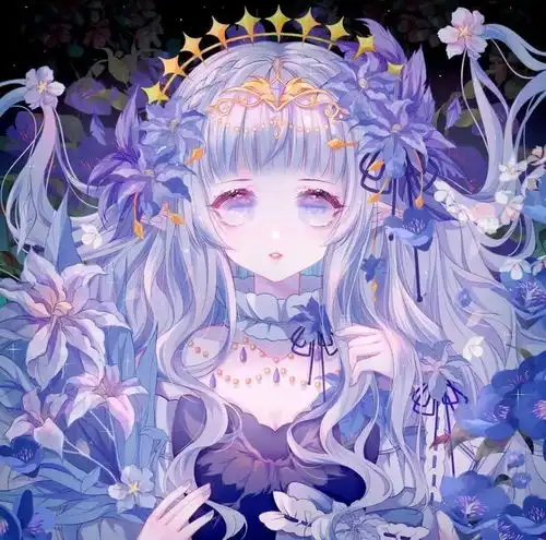 戴着王冠的绝美动漫女生头像