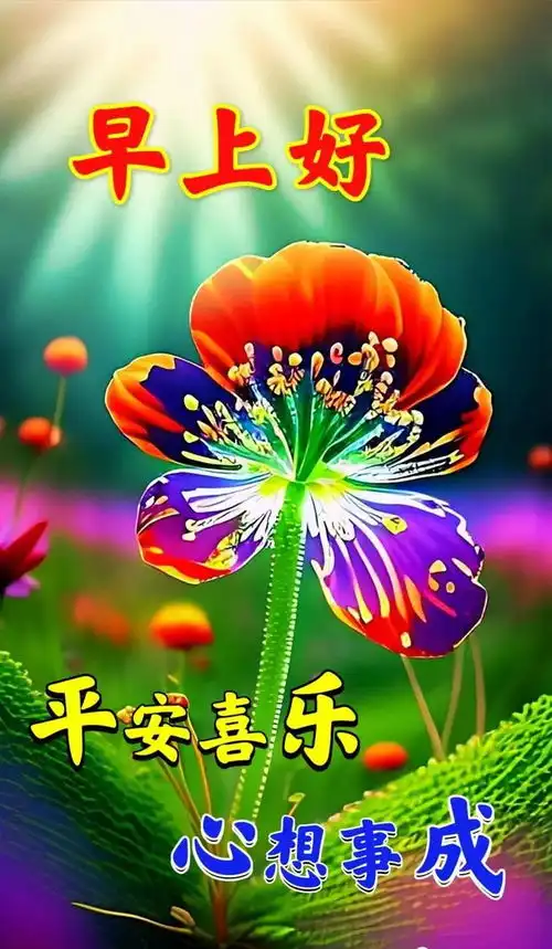 早安图片,小小祝福,愿你开心早安顺心如意