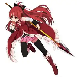 求一张红色长发的漂亮动漫女孩图片