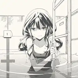 一部漫画求出处一个梳着低双马尾的女生站在泳池里