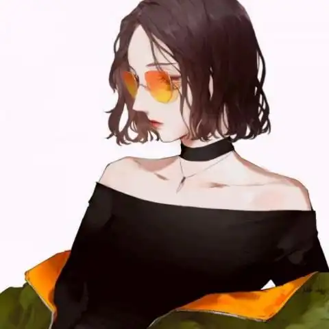 动漫高冷御姐女头戴墨镜红嘴唇的超酷御姐头像