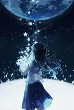 谁有这张图片的男生版,就是情侣那种,图片是一个女孩手里抱着一堆星星在地球下面的星空图片