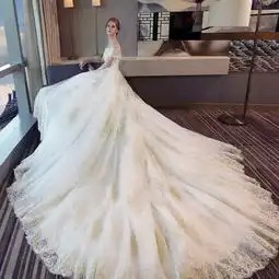 婚纱2018新款大拖尾公主梦幻新娘结婚礼服大码孕...