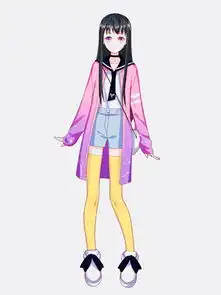头像黑色的头发粉色的眼睛衣服不是校服,是日常穿的
