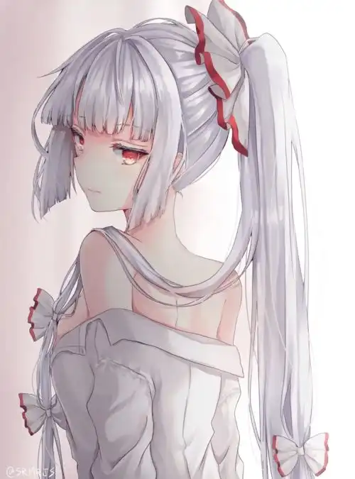 作品欣赏白发红瞳不死少女东方project藤原妹红纸特辑