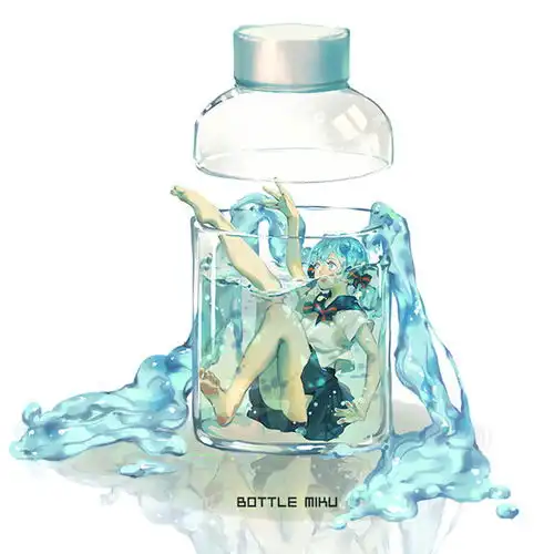 初音未来图片可爱唯美飞满天空的雪花是寂寞流动的水滴