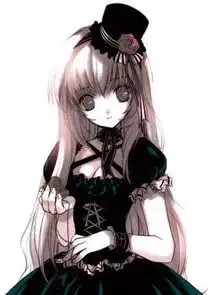 求穿黑衣服的动漫美少女图片