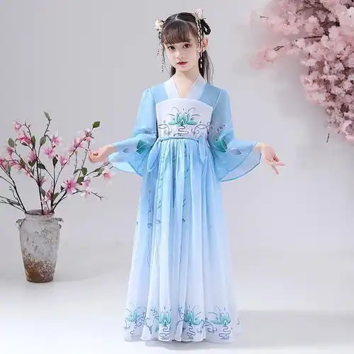 女童中国风古风汉服超仙女连衣裙儿童古装唐装齐胸襦裙女孩童装夏