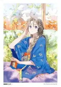 动漫的女生戴耳机在听音乐的意境唯美