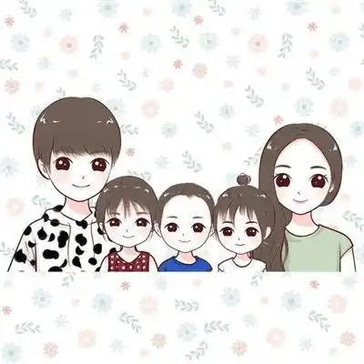 一家五口三个女儿,三个儿子,两儿一女,两女一儿亲子微信头像