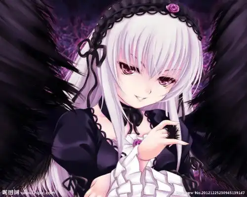 有没有冷酷忧郁态度高冷的动漫少女图片,像黑岩射手那样的,要黑色或紫色