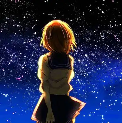 求动漫星空图带女孩