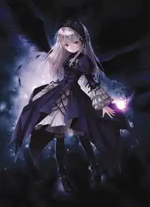 银色短发红瞳动漫女孩