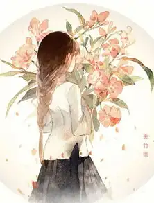 求女孩和花的现代素锦图片