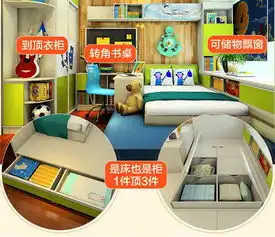 89323维意定制卡通儿童房定制,多功能卧室书房全套家具定制