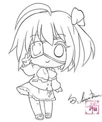 卡通可爱动漫女孩线描图片卡通可爱动漫女孩线描设计素材红动网