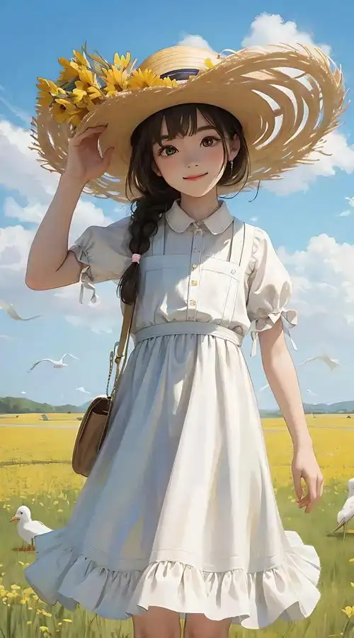 超级治愈的高清漫画壁纸春日少女