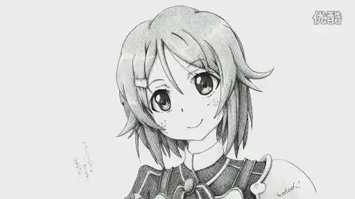 动漫人物素描女孩男孩个七张