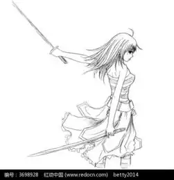 动漫少女造型线稿图片免费下载红动网