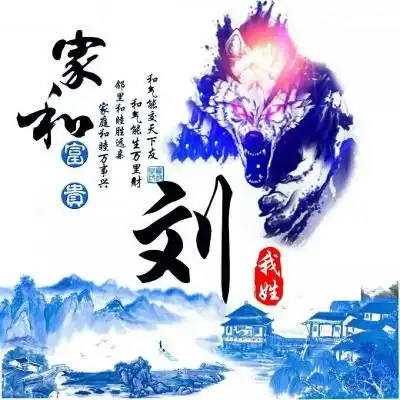 家和富贵姓氏头像,蓝色系古风与狼不一样的视觉享受霸气十足