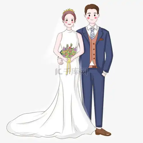 西式鱼尾裙婚纱婚礼插画素材图片免费下载千库网