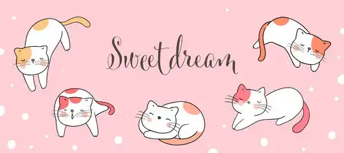 可爱卡通手绘猫咪插画日韩圣诞猫咪扁平化eps源文件线稿矢量素材可爱手绘猫咪