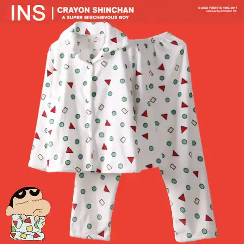 情侣睡衣秋冬夫妻加厚季长袖ins男绒法兰同款蜡笔小新女哪吒学生