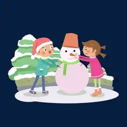 卡通手绘冬天人物堆雪人图片素材其他格式下载动漫人物大全