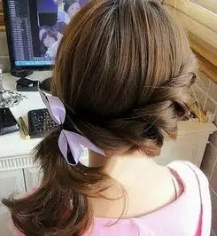 简单气质编发图解教程侧马尾扎发美丽淑女