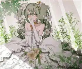 有个穿着婚纱的卡通女孩桌面壁纸