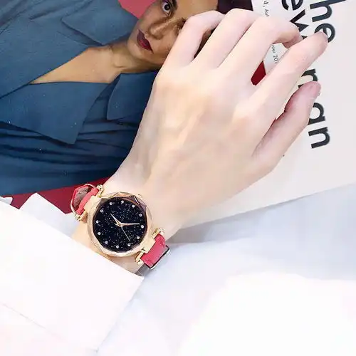 抖音同款星空手表女生学生韩版简约休闲大气百搭时尚潮流防水女表