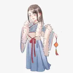 手绘中国风水彩古风小女孩儿过新年中国结图片素材其他格式下载动漫人物大全