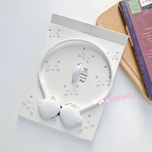 手机耳机通用可爱vivo华为苹果耳机线oppo少女心头戴式女学生电脑