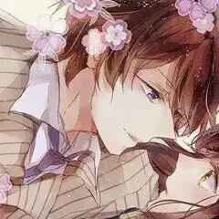 找一个女生动漫情侣头像,有花的
