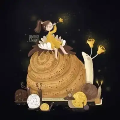 一组唯美暗黑系卡通人物插画