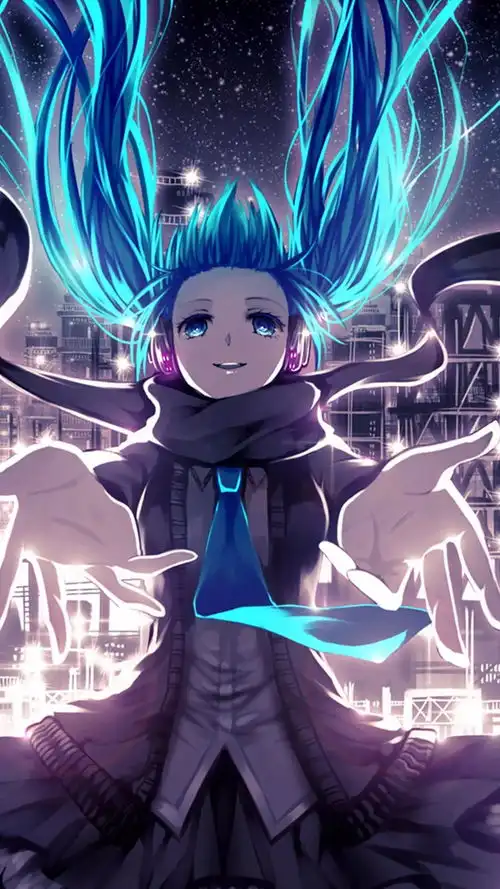 动漫壁纸初音未来黑色系