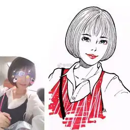 青春动人的插画真美简洁风手绘头像值得学习