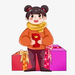 收到红包礼物的笑脸女孩图片素材其他格式下载动漫人物大全