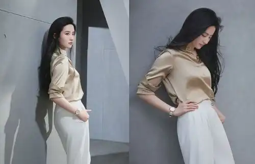刘亦菲穿缎面衬衫太霸气,看着好像女老板,却依旧仙气满满