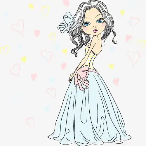 卡通婚纱美女高清素材页面网页平面电商创意素材png素材素材