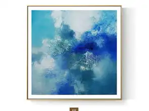 现代手绘蓝色天空云彩唯美风景抽象油画装饰画图片设计素材高清模板下载16.51mb其他大全