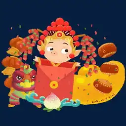 红红火火过新年之卡通戏服古装猪送大红包手绘图片素材其他格式下载动漫人物大全