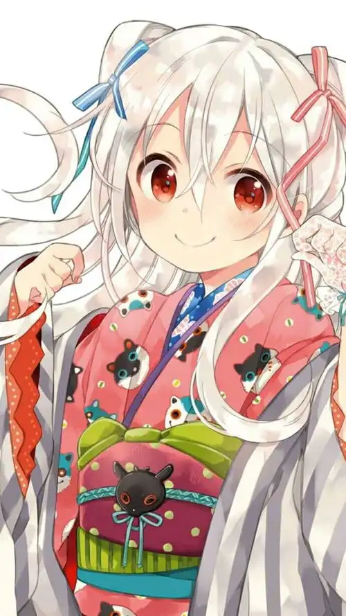 动漫白发少女美图